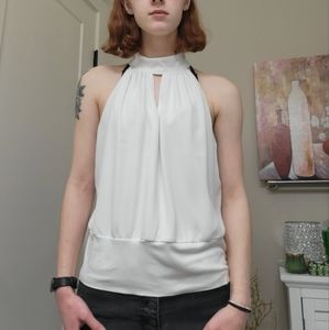 NWT New York & Co. White Halter Neck Sleeveless Blouse